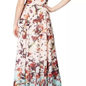 Rachel Roy Pink Size 6 Floral Print V-Neck Maxi